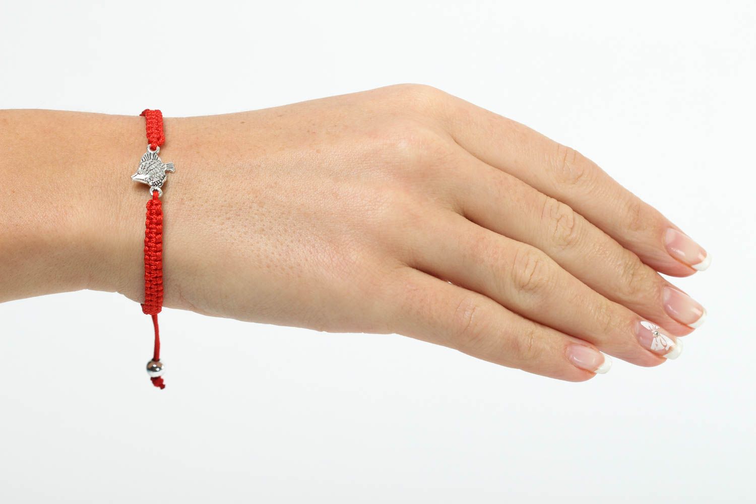 Bracelet textile Bijou fait main rouge joli design Accessoire femme original photo 5