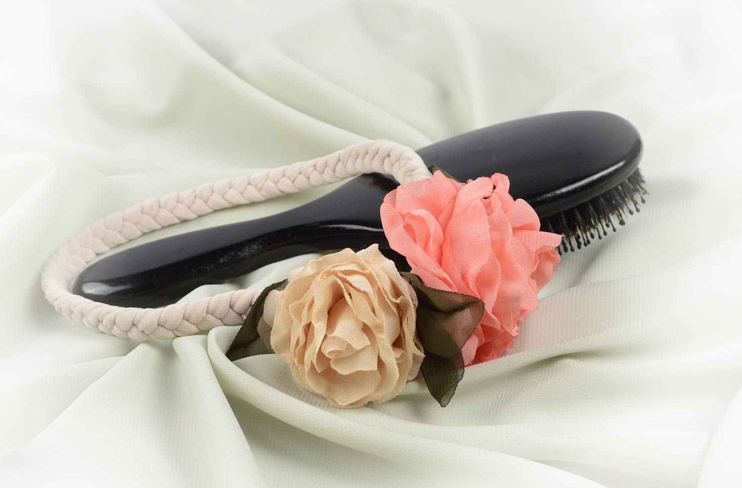 Stylish handmade textile headband stretch flower headband elegant hair photo 5