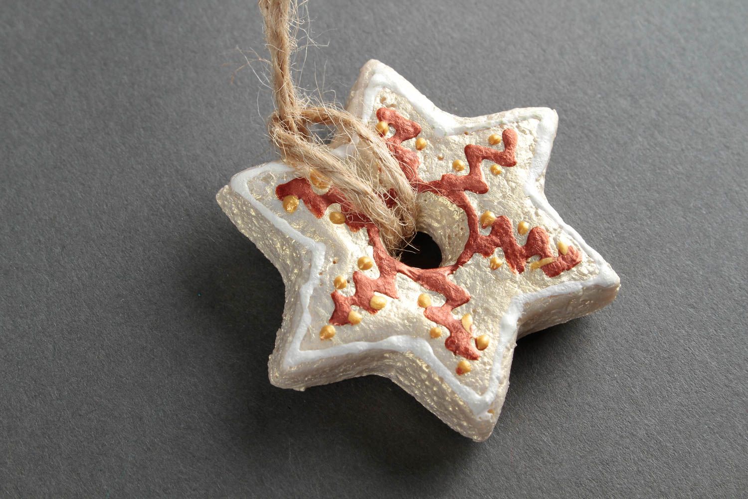 Addobbi natalizi in pasta di sale fatti a mano decorazioni da appendere foto 5