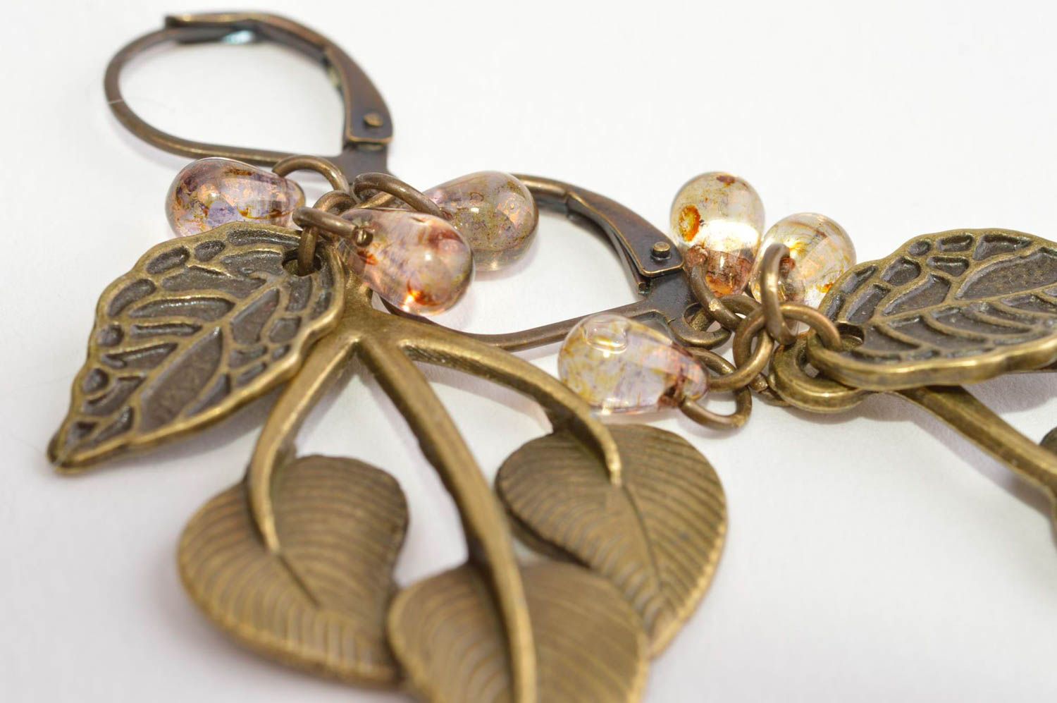 Handmade crystal earrings metal earrings with charms long earrings for women photo 5