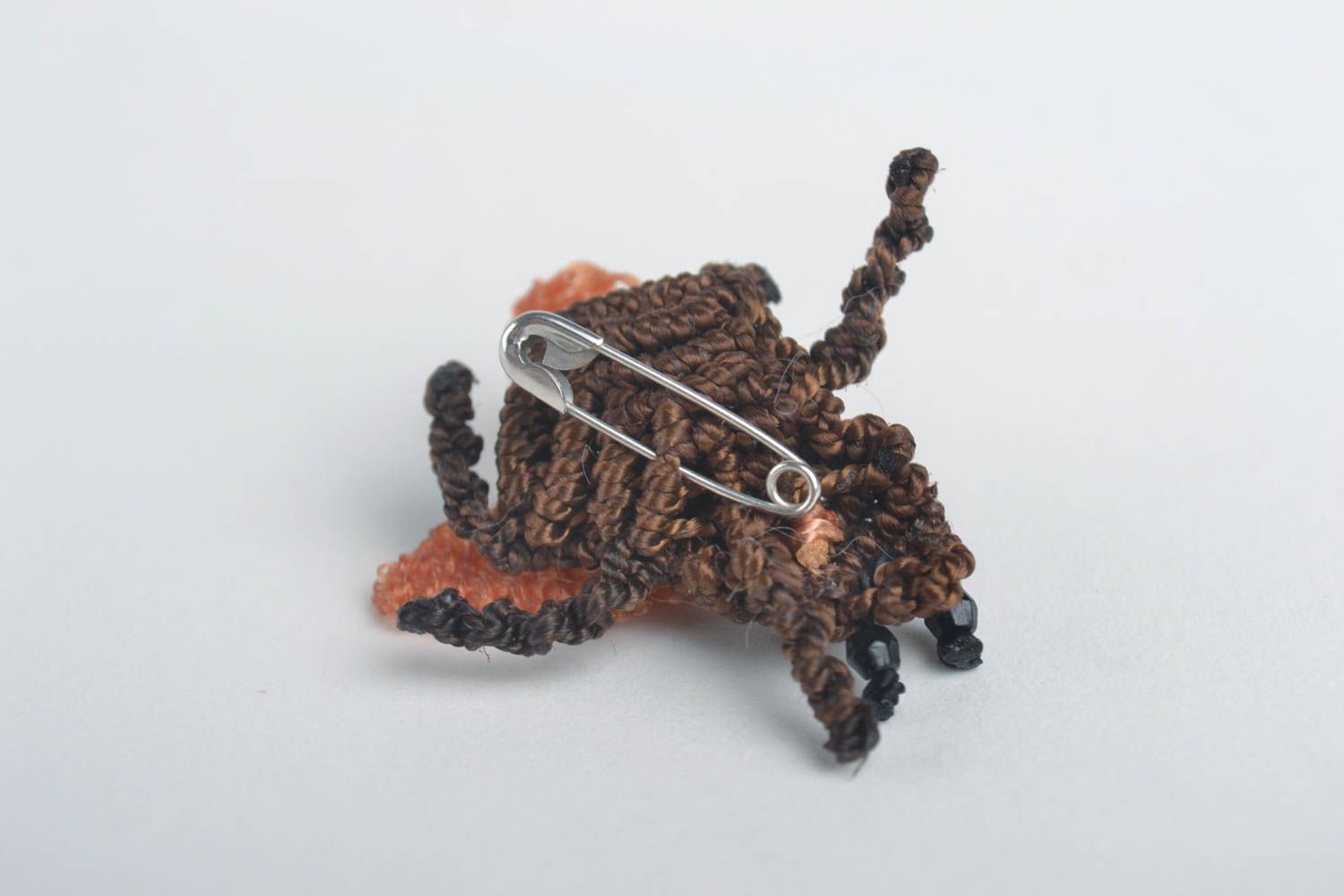 Broche insecte Bijou fait main technique de macramé-ankars Accessoire femme photo 3