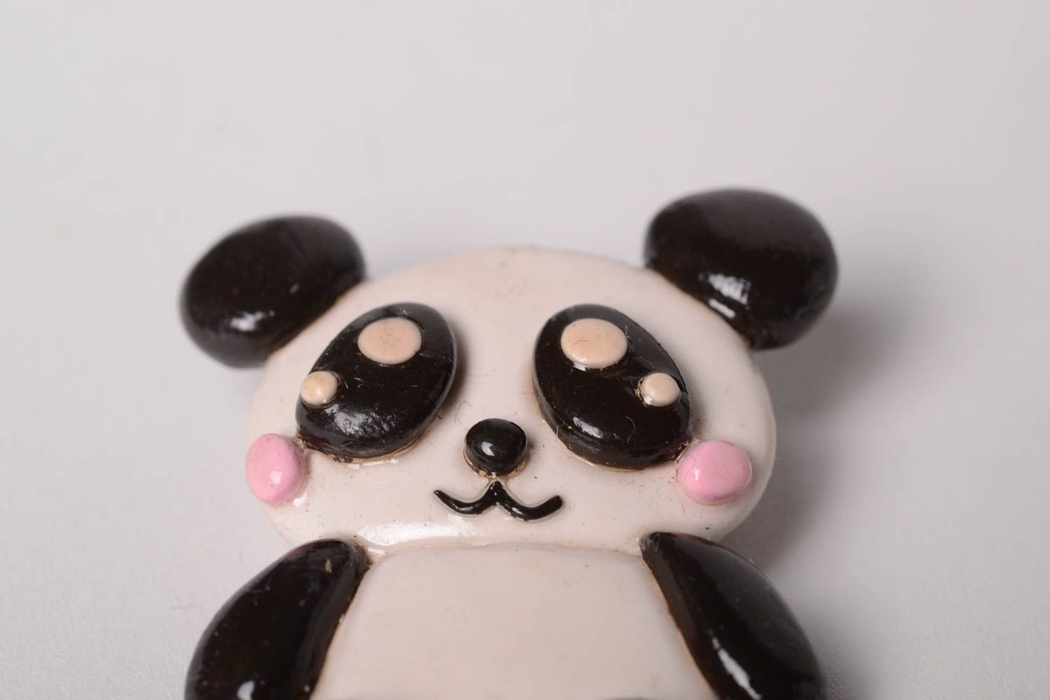 Украшение ручной работы брошь из полимерной глины панда женская брошь милая фото 4