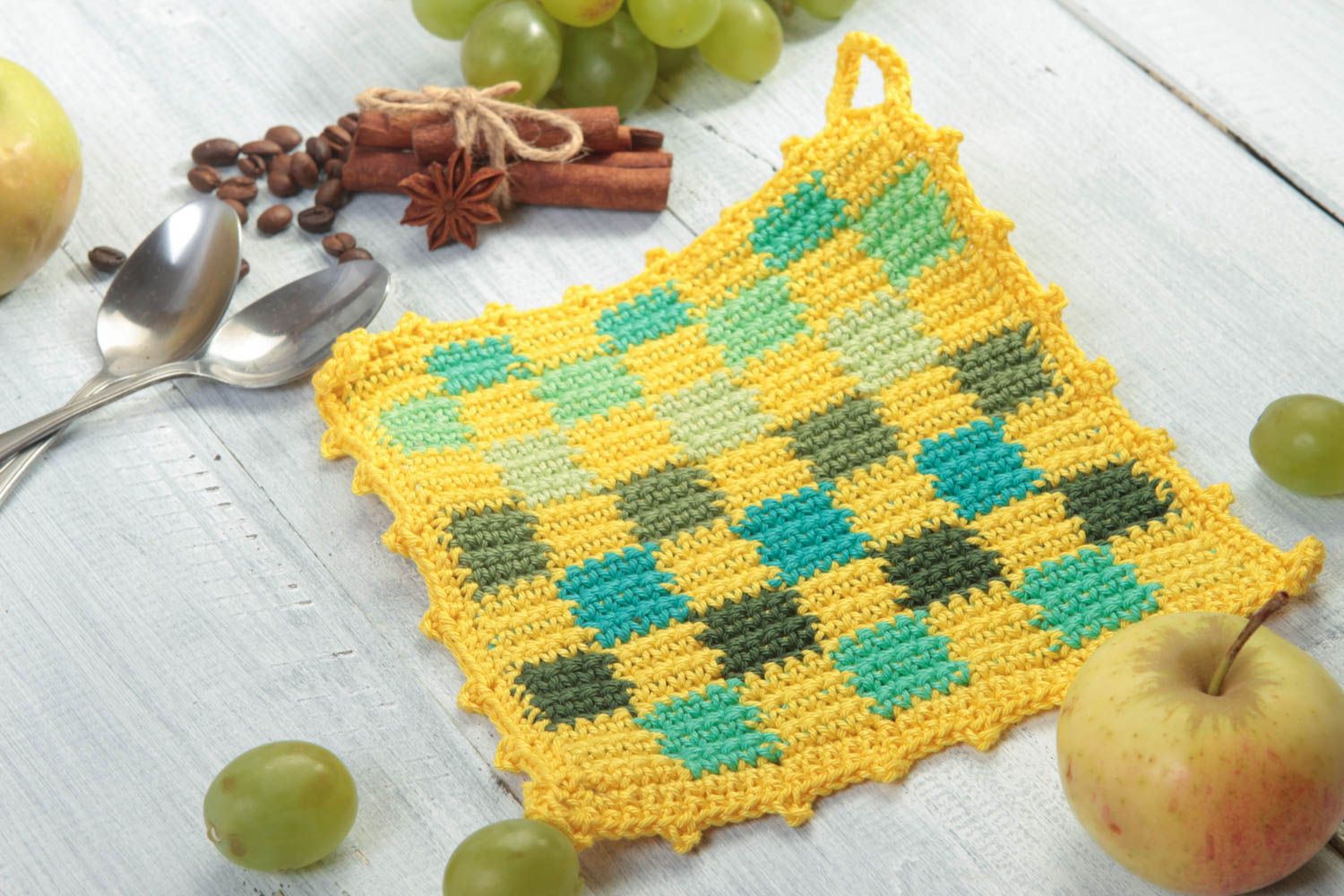 Beautiful handmade pot holder crochet potholder kitchen accessories gift ideas photo 1