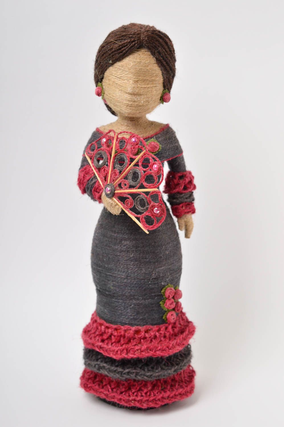 Кукла ручной работы декор для дома кукла из шпагата статуэтка фигурка Испанка фото 2