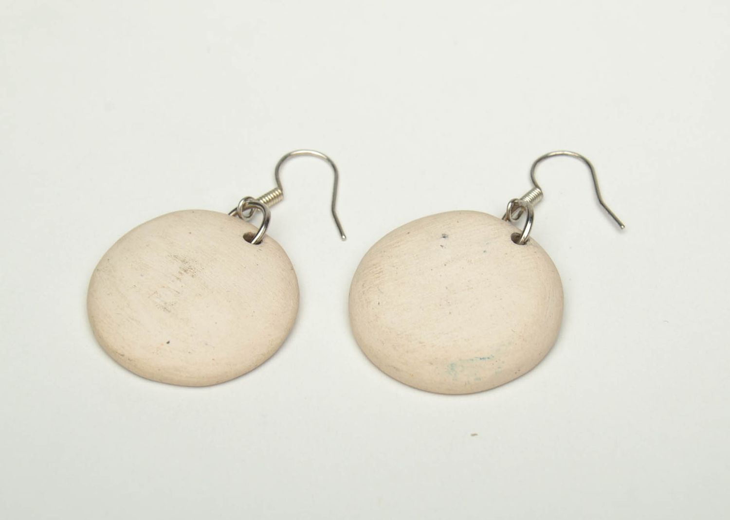 Ceramic earrings with enamel painting Buttons photo 4