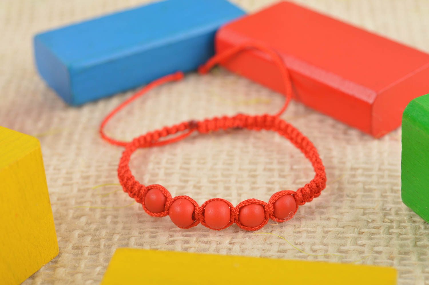 Red thin bracelet wrist woven jewelry stylish designer bracelet gift for her photo 1