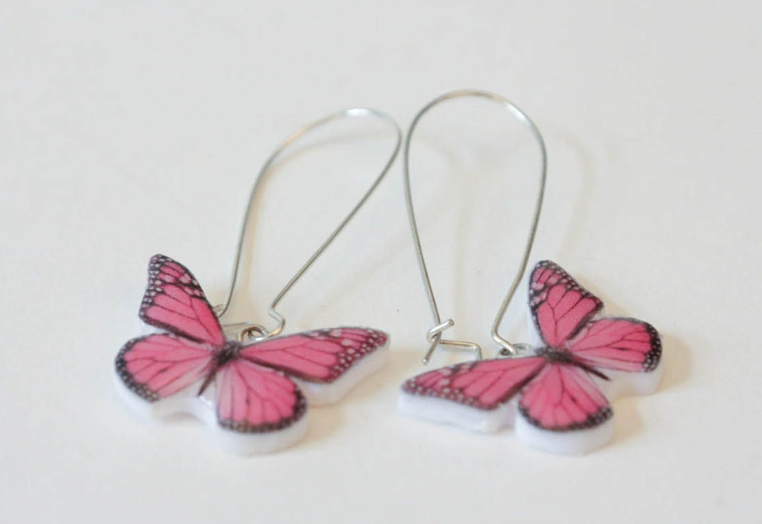 Ohrringe aus Polymerton Schmetterlinge foto 3