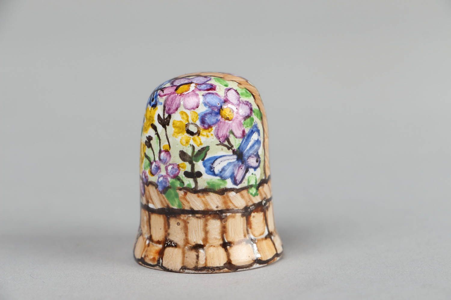 Fingerhut Keramik Korb mit Blumen foto 2