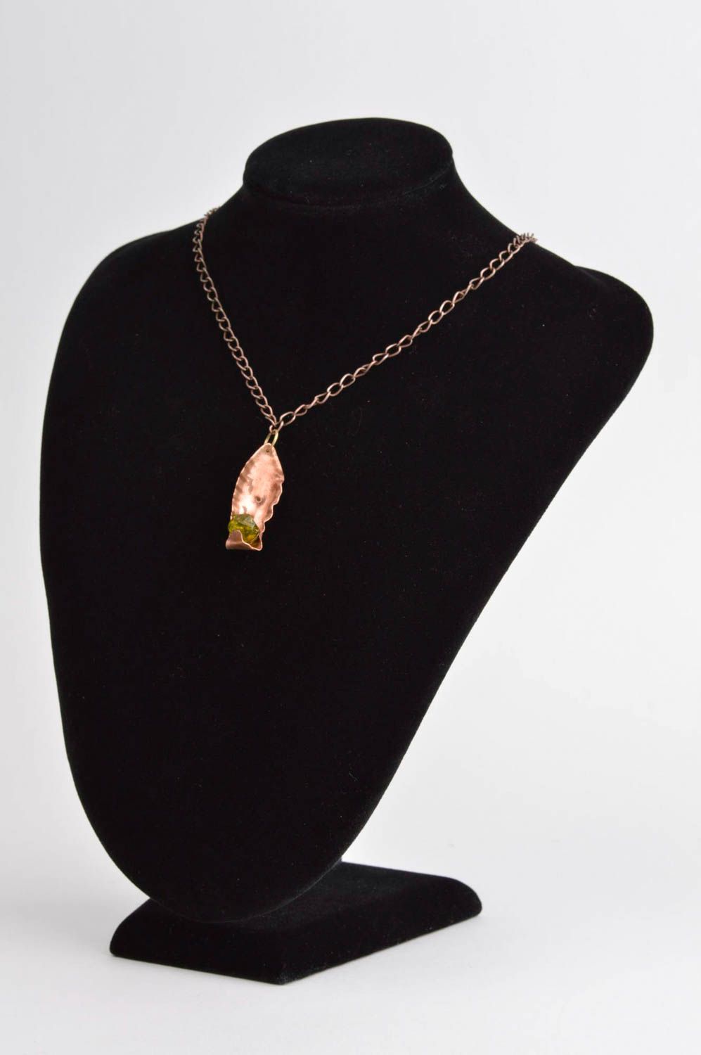 Handmade jewelry unusual neck accessory gift ideas copper pendant for girls photo 1