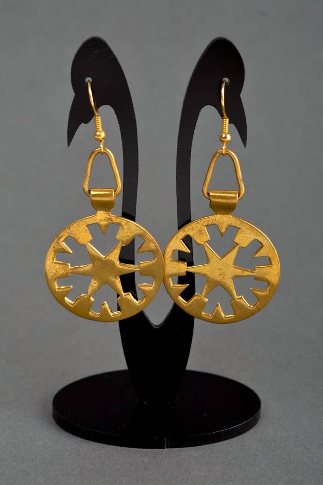 Stylish handmade metal earrings beautiful jewellery fashion trends gift ideas photo 1