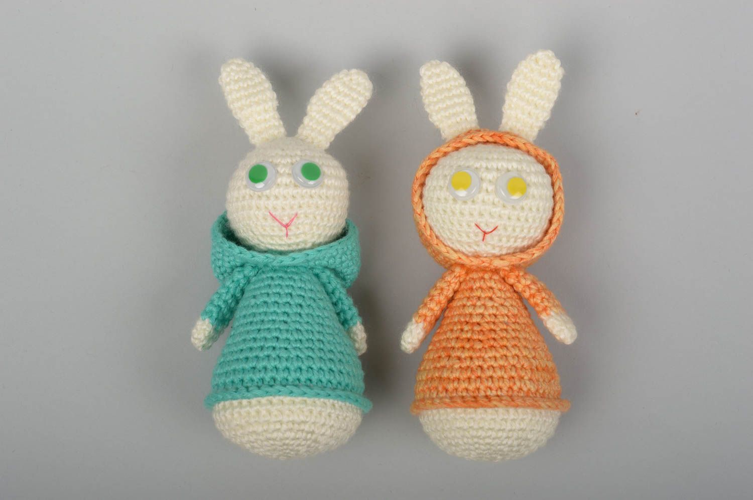 Handmade Kuscheltiere Hasen Stoff Spielzeuge Geschenke für Kinder 2 Stück foto 5