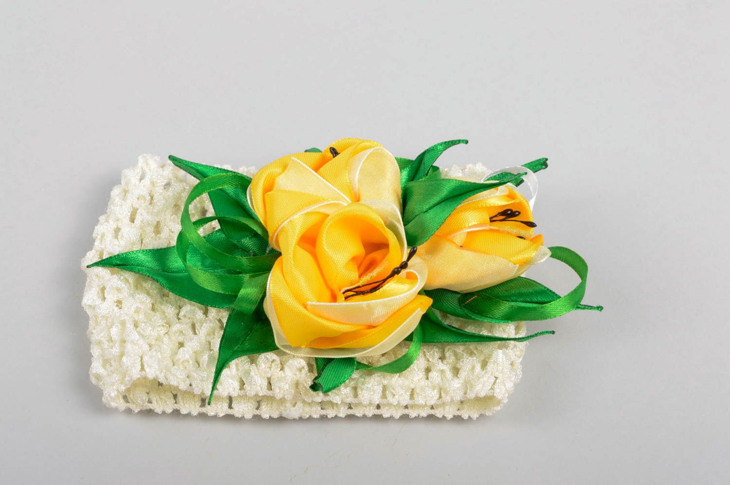 Handmade Haarband mit Blumen Mädchen Haarschmuck Accessoire für Haare Tulpen foto 2