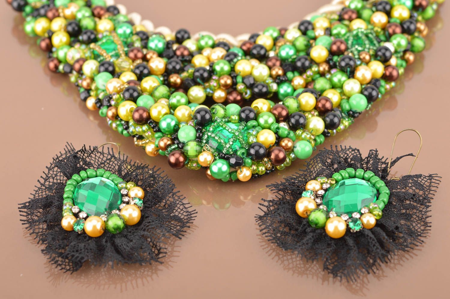 Damen Collier Ohrringe Frauen Designer Schmuck Halskette für Frauen modisch fein foto 2