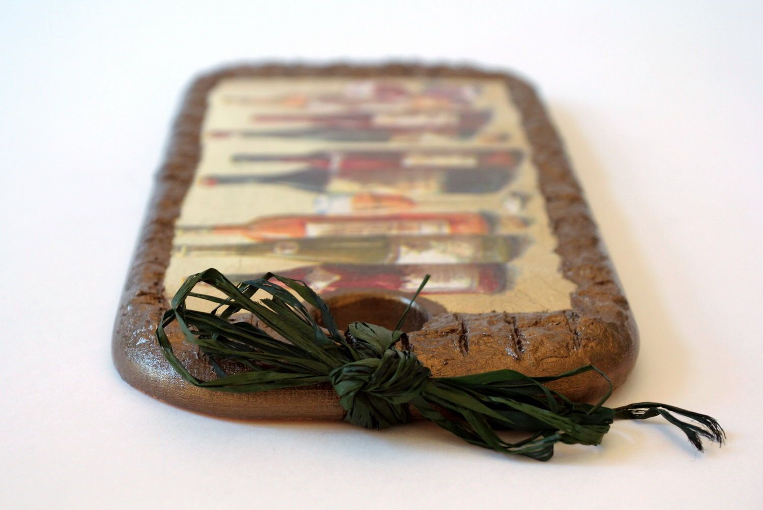 Tagliere di legno fatto a mano oggetto decorativo originale in vino veritas
 foto 4