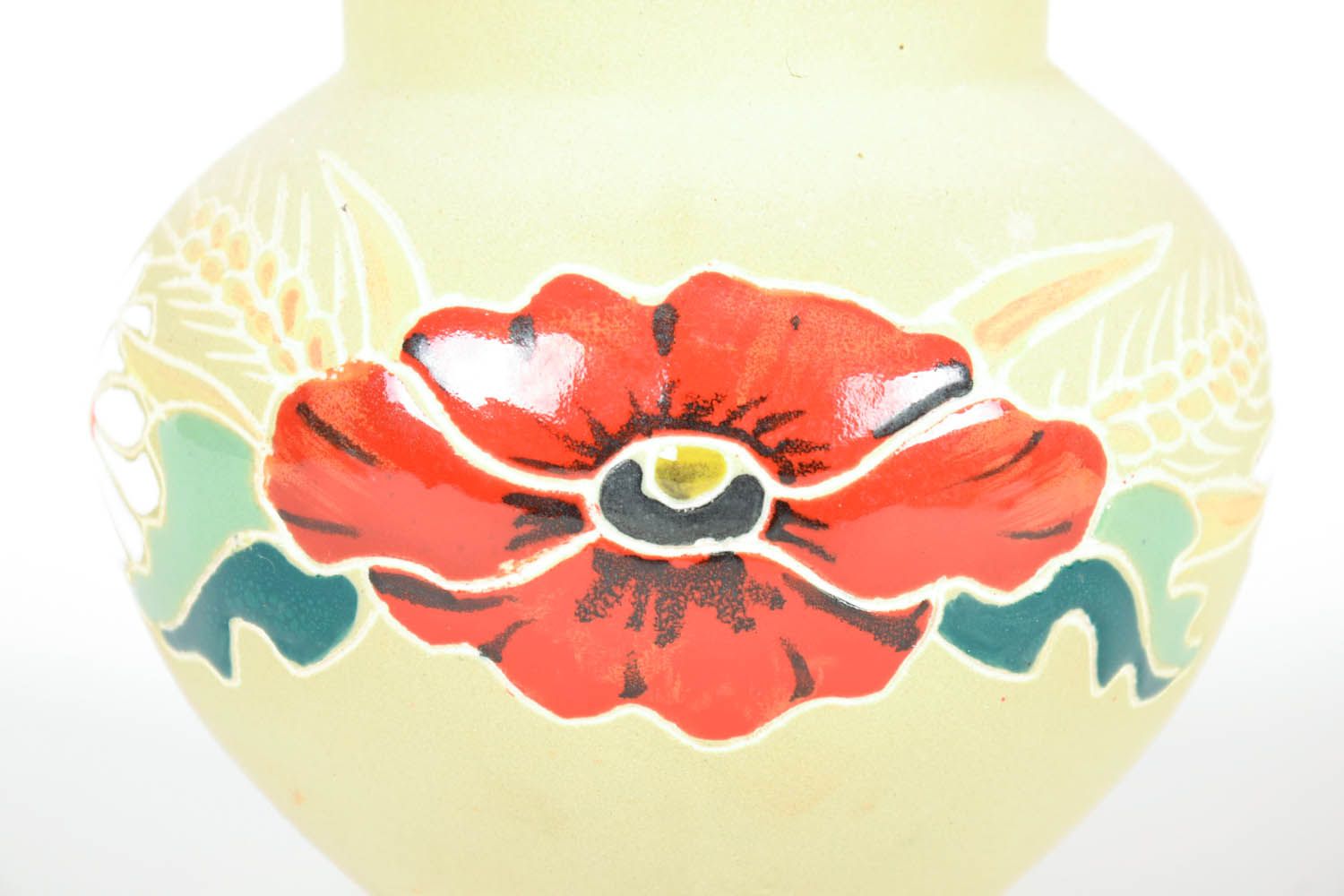 5 inches poppy flower ceramic vase for table desktop décor 0,83 lb photo 5