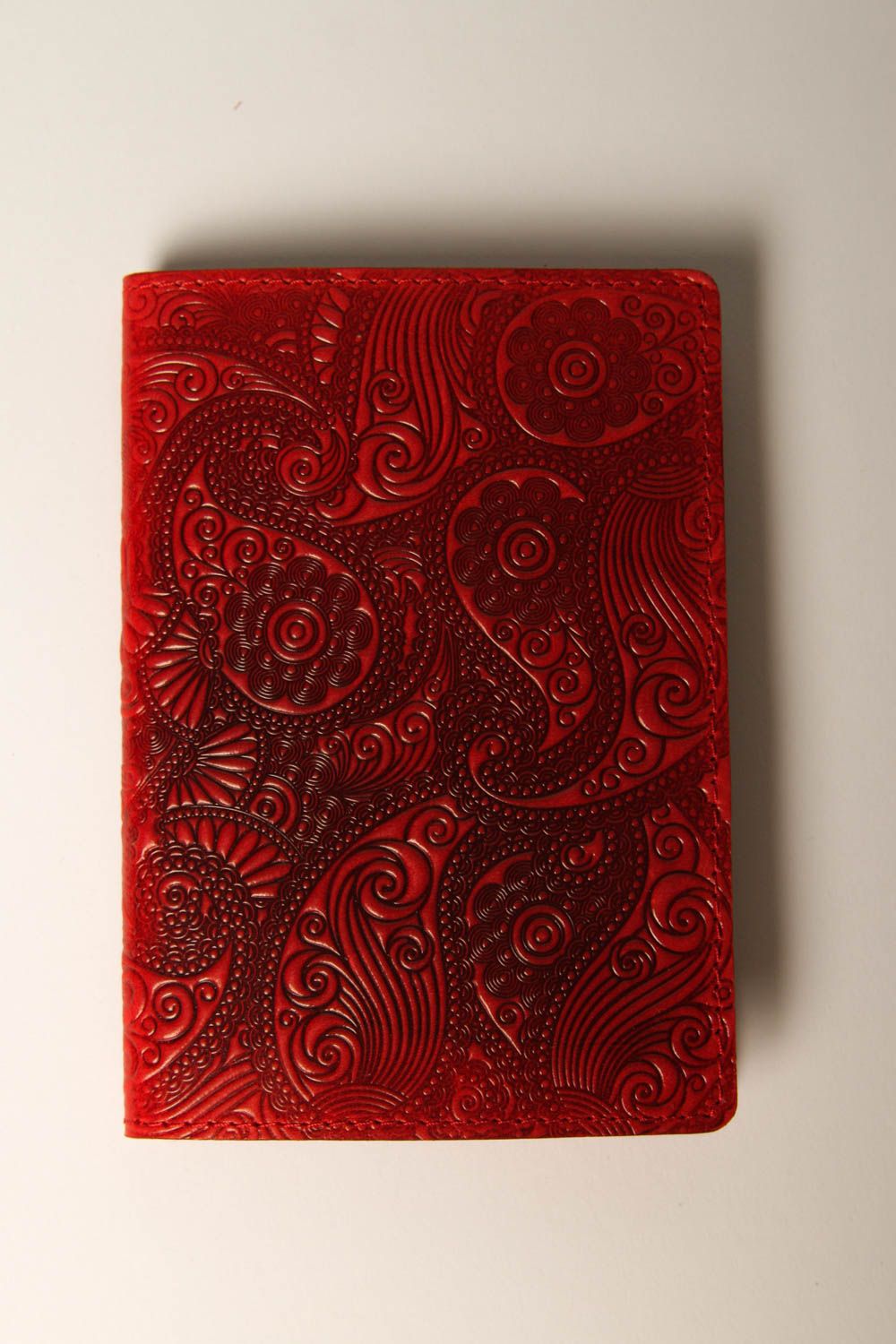 Pass Schutzhülle handgefertigt Reisepass Cover Ausweis Schutzhülle in Rot foto 3