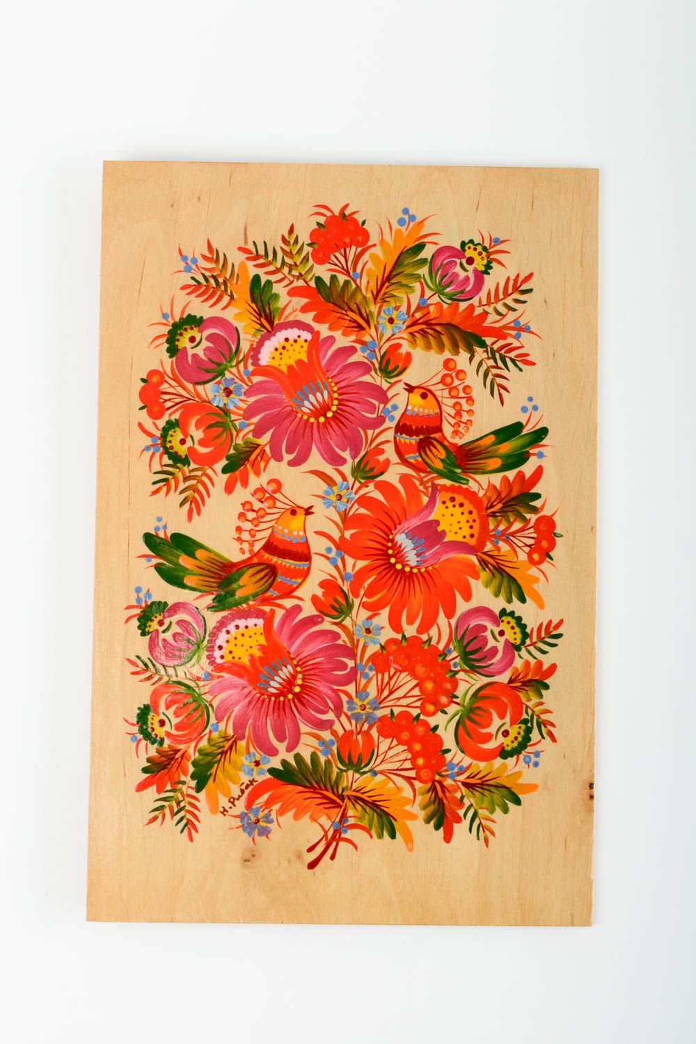 Handmade Deko aus Holz Bild aus Holz Wandbild für Geschenk mit Bemalung foto 3