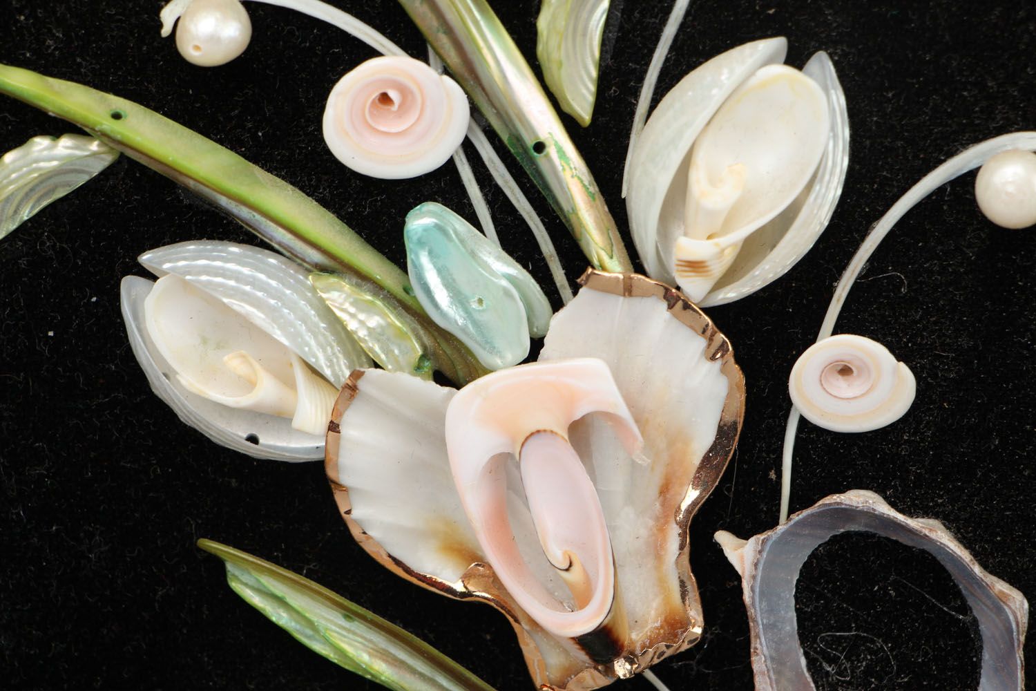 Panneau fait main décoré des coquillages et perles photo 3
