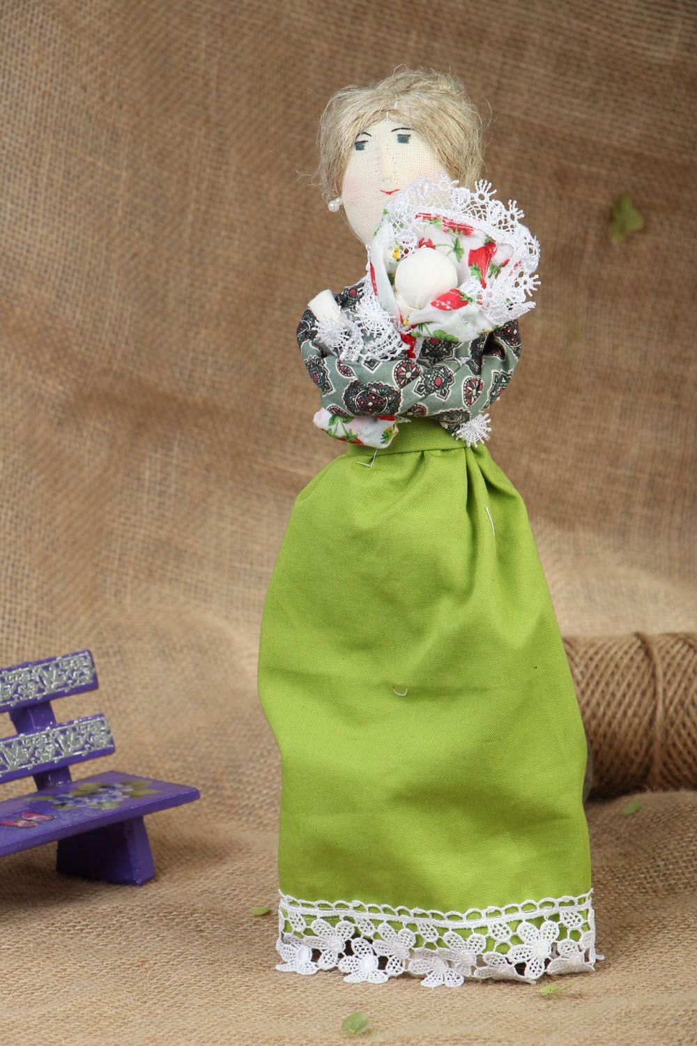 Homemade fabric doll Governess photo 5