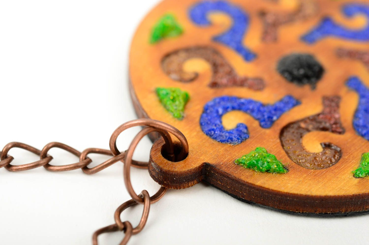 Handmade pendant necklace wooden jewelry designer accessories unique jewelry photo 2