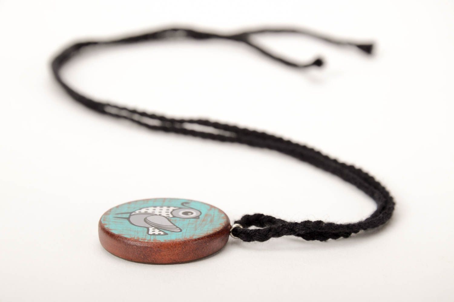 Handmade pendant designer pendant unusual gift wooden accessory gift for girl photo 3