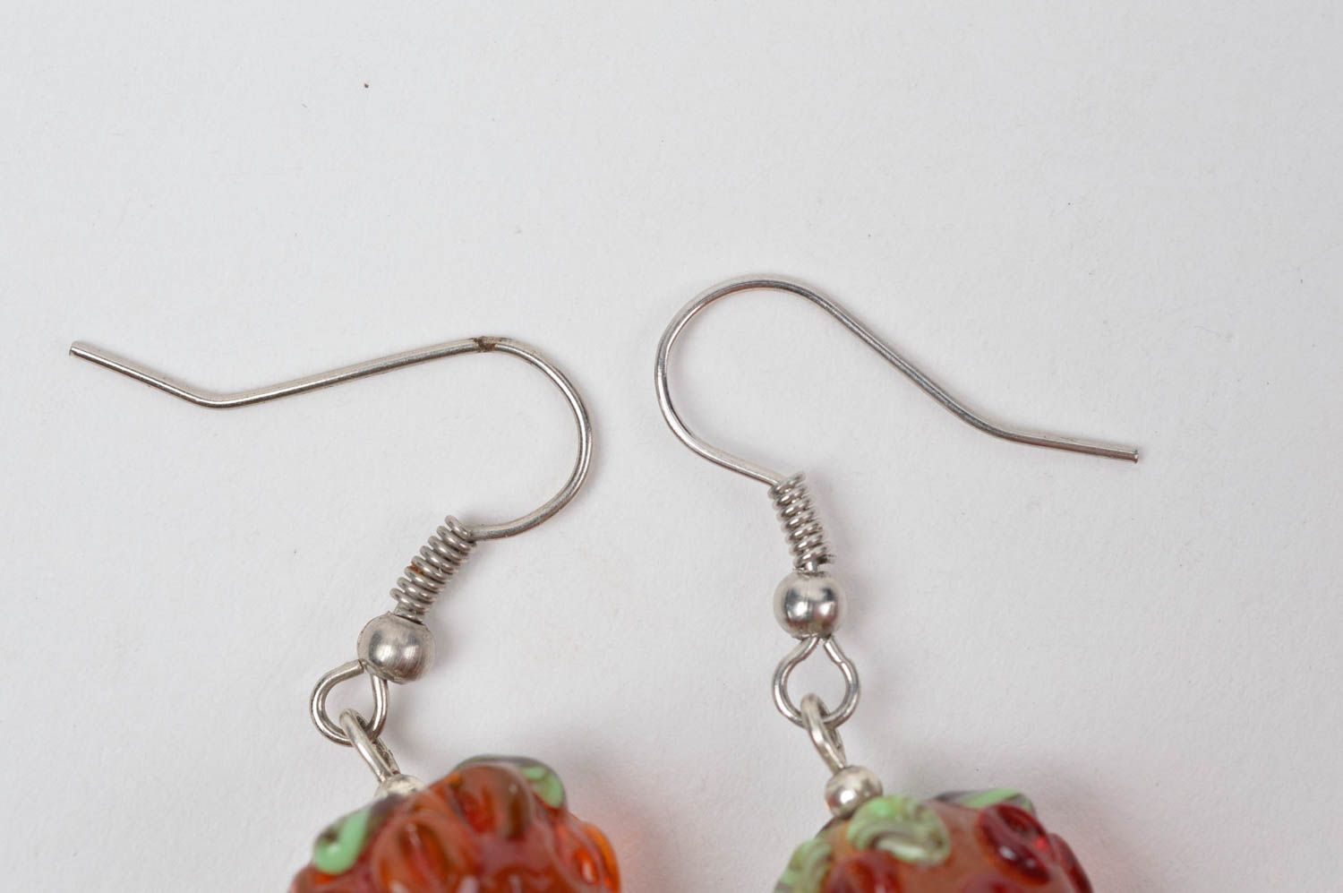 Unusual handmade glass earrings stylish lampwork earrings design cool jewelry photo 4