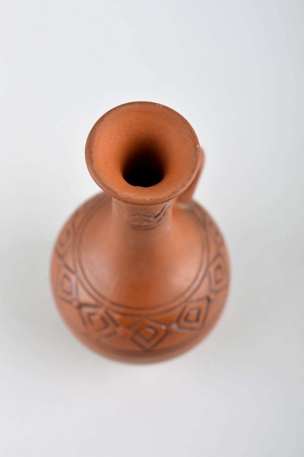 Глиняный кувшин хэнд мэйд емкость для питья рюмка для вина из глины с узорами фото 4