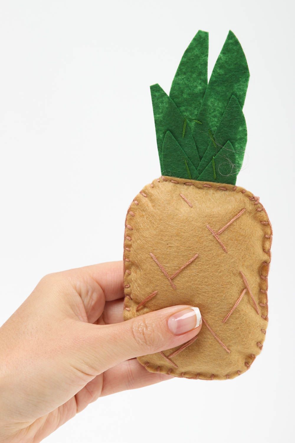 Peluche ananas Jouet feutrine fait main original joli Cadeau pour enfant photo 5