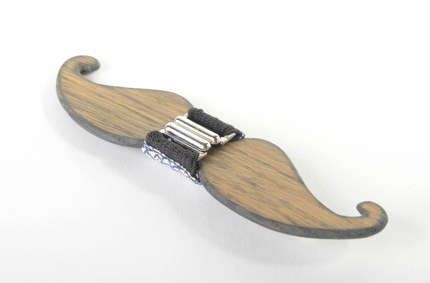 Graue Fliege aus Holz handmade Accessoire für Männer Krawatte Fliege Schnurrbart foto 3