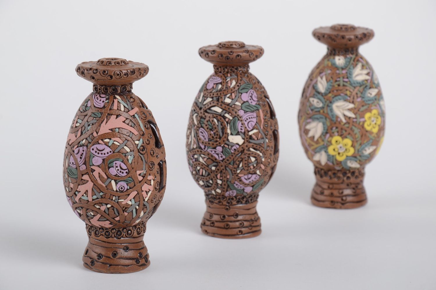 Portavelas de cerámica artesanales sostenedores de velas diseño de interior foto 4
