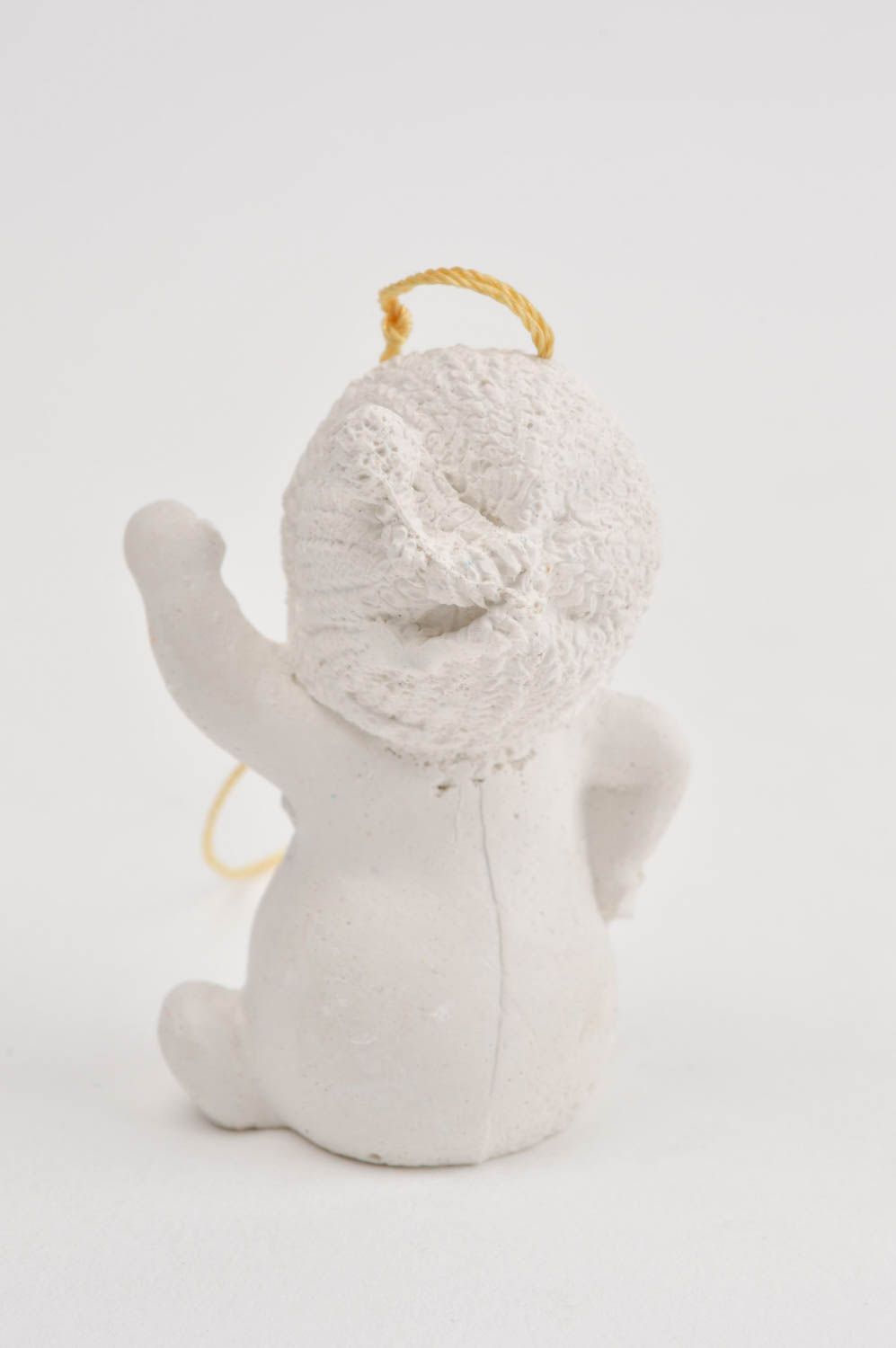 Figura hecha a mano de yeso blanca figuras de niño decoración de interior  foto 3