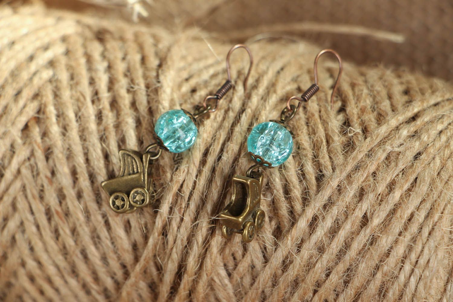 Earrings with crystal  photo 3