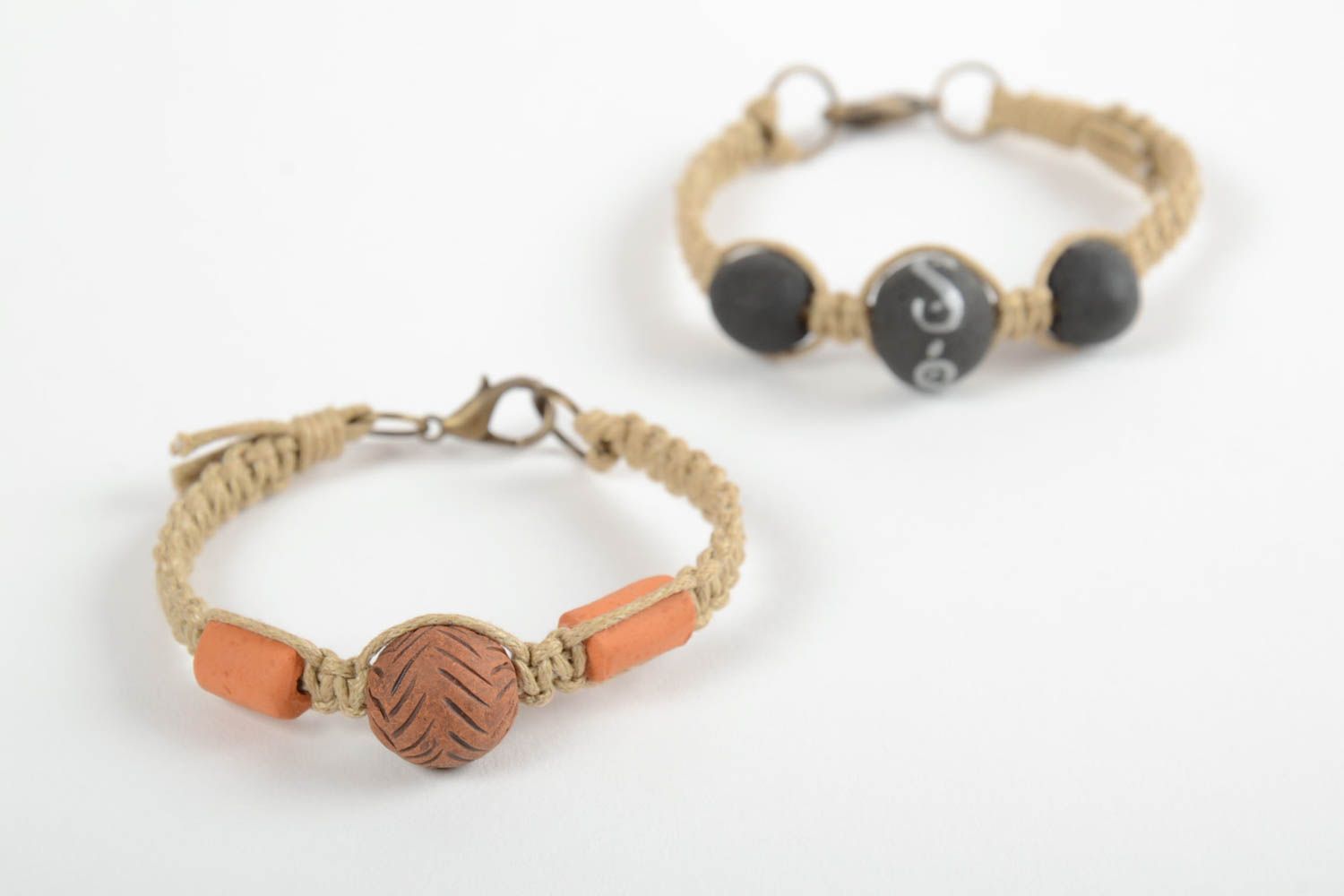 Handmade bracelet beaded bracelet unusual gift for women set of 2 items photo 5