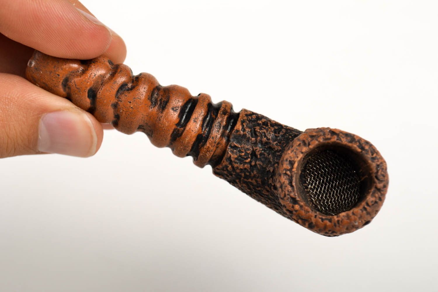 Трубка ручной работы курительная трубка люлька аксессуар для курения из глины фото 2
