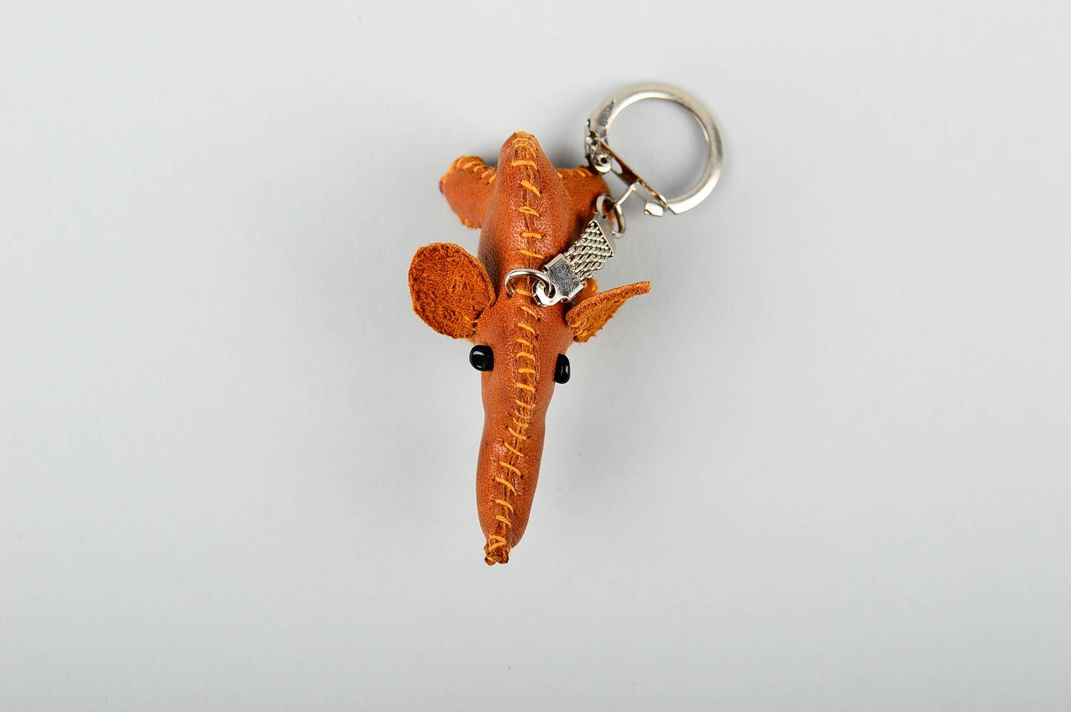 Unusual handmade leather keychain cool keyrings leather goods gift ideas photo 4