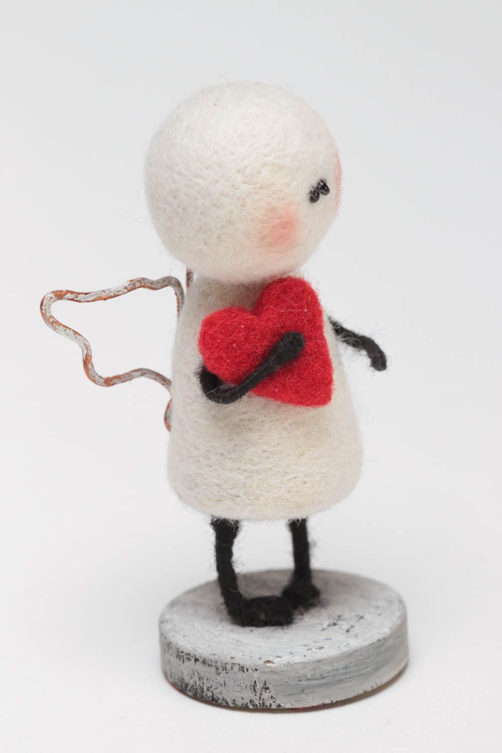 Figura original de fieltro de lana hecha a mano elemento decorativo Ángel foto 2