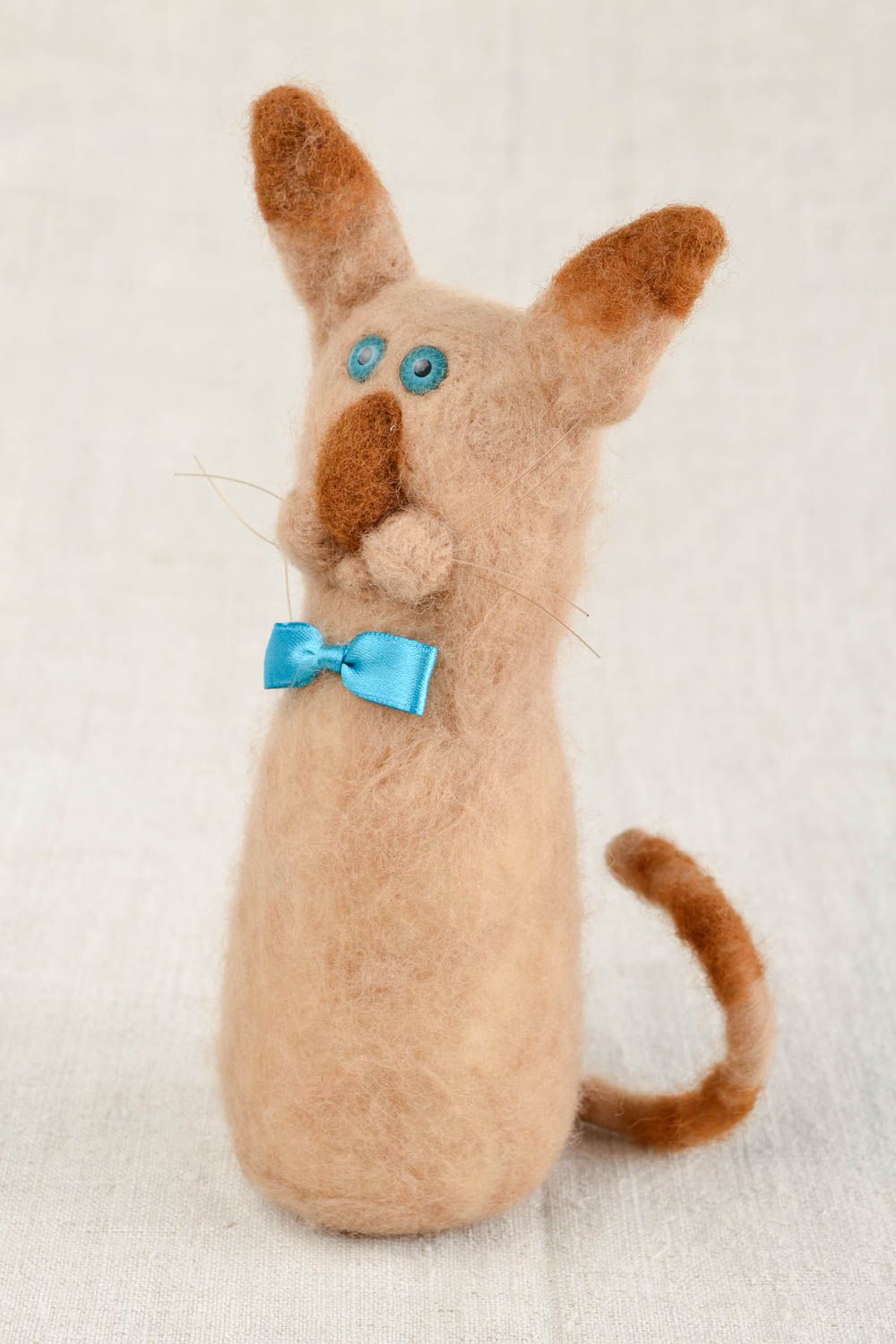 Peluche de fieltro juguete hecho a mano regalo original para niños Gato foto 1