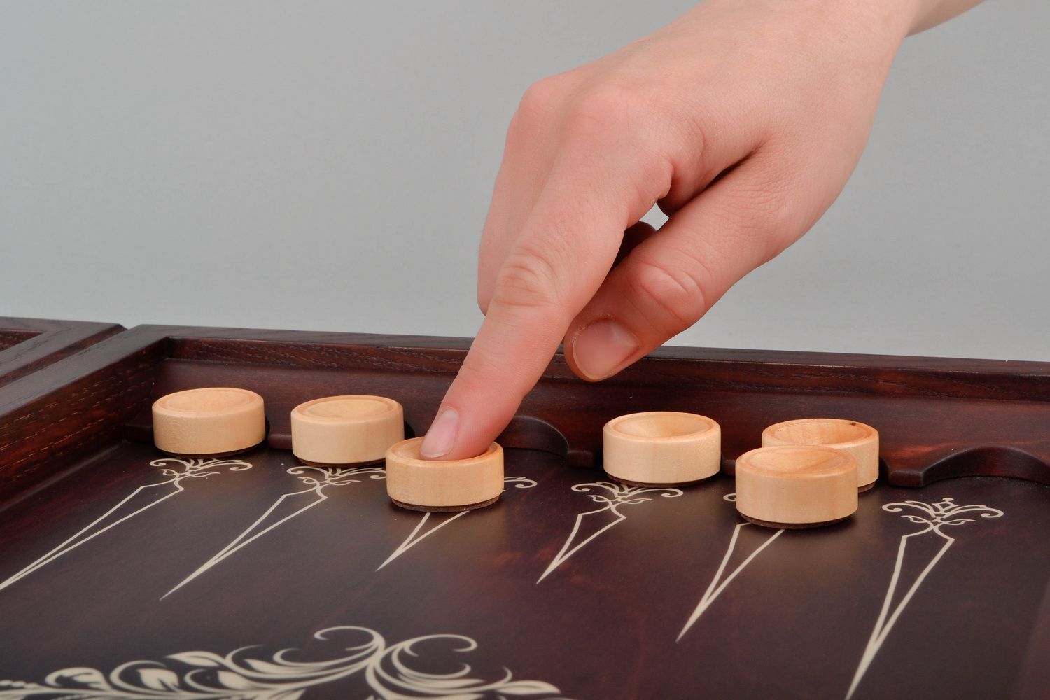 Wooden backgammon set photo 2