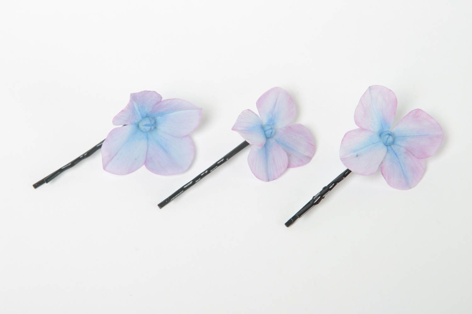 Handmade hair pins polymer clay hair pin unusual jewelry set of 2 items  photo 2