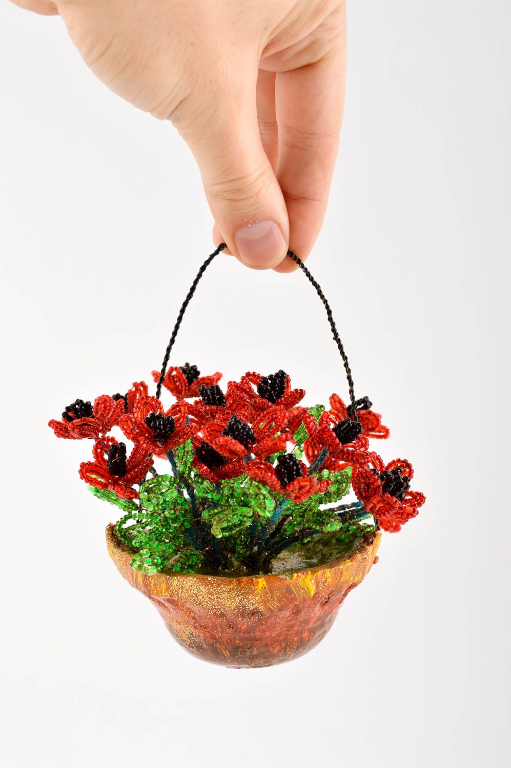 Deko Pflanzen handmade Glasperlen Blumen künstliche Pflanzen Wohn Accessoires foto 6