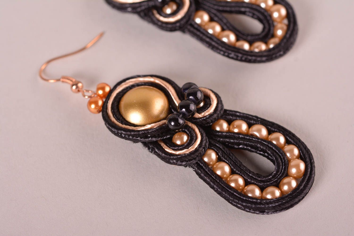 Handmade fashion jewelry soutache earrings unusual big earrings for women photo 3