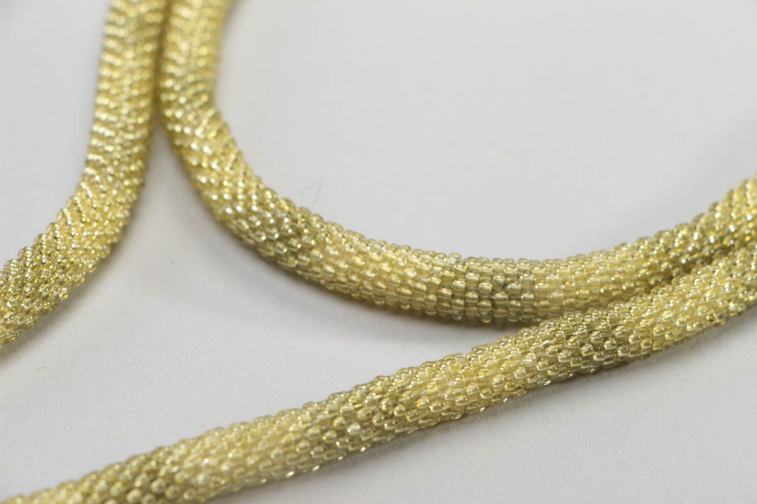 Handmade beaded cord necklace accessory made of ceramic pearls stylish jewelry photo 4