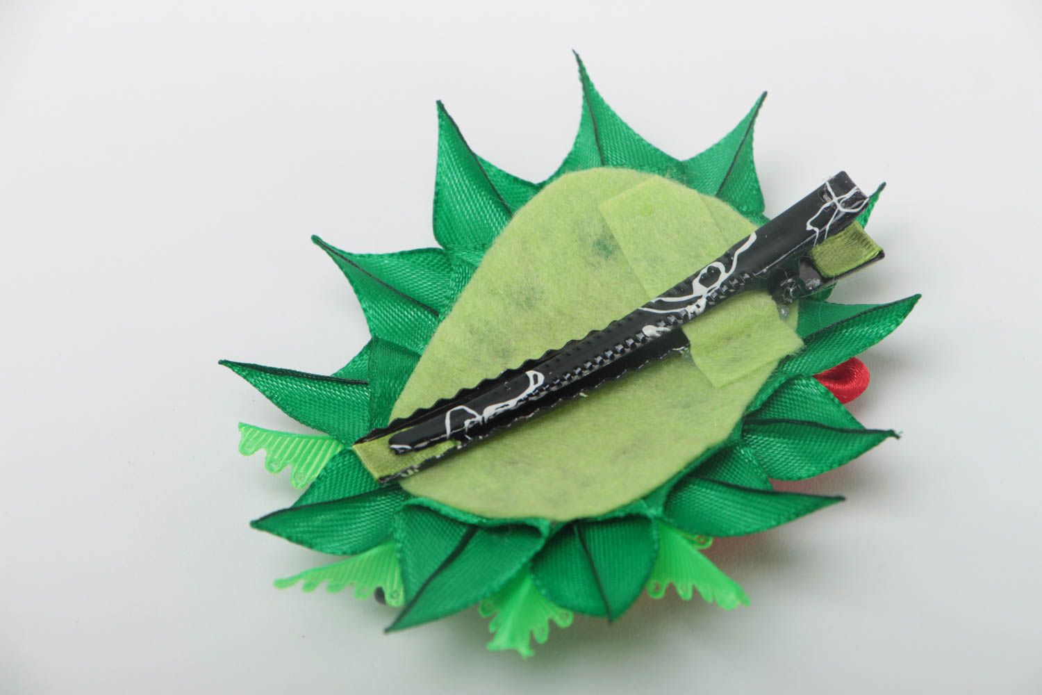 Handmade textile flower barrette designer hair accessories kanzashi ideas photo 4