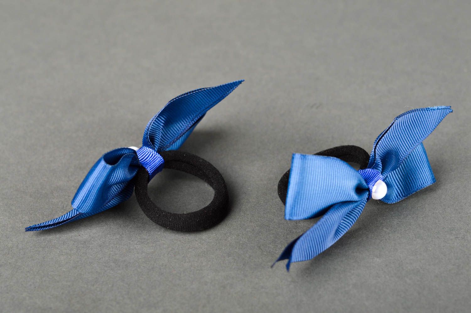 Gomas para el pelo azules artesanales accesorios para niñas regalos originales foto 5