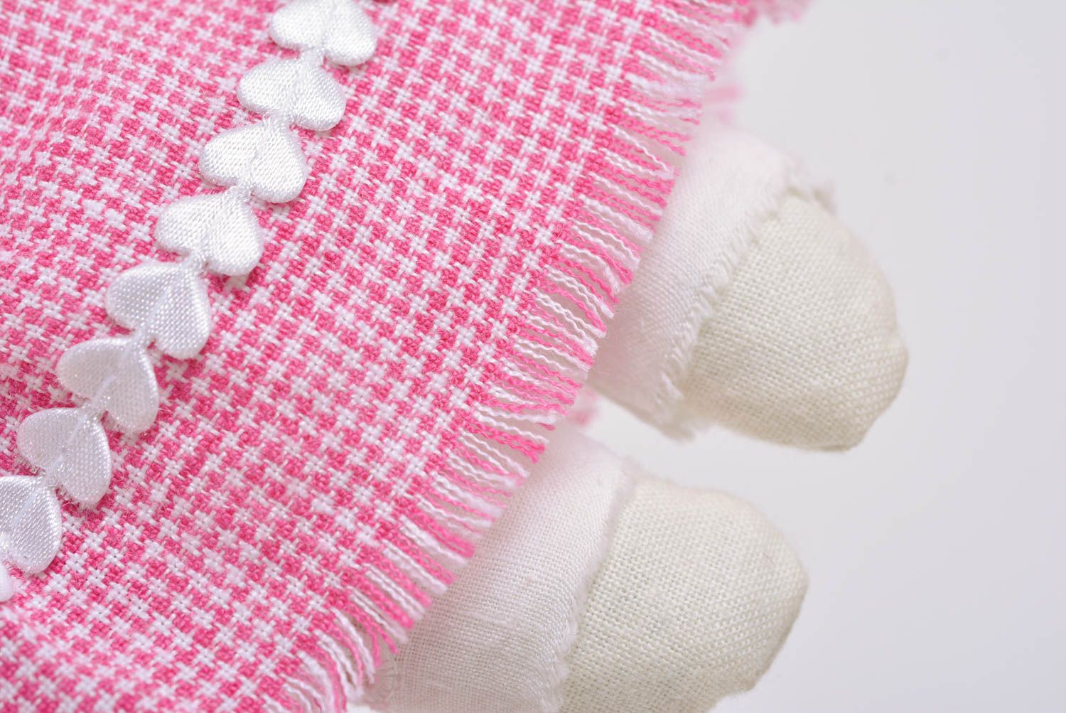 Мягкая игрушка из ткани ручной работы детская средняя розовая милая Ангел фото 5