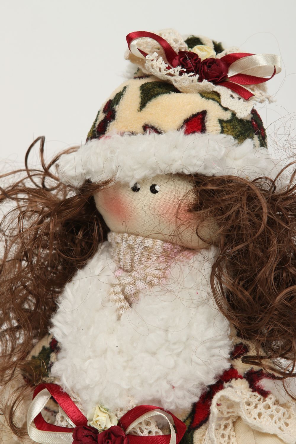 Muñeca artesanal de algodón y pana decoración de interior juguete de colección foto 3