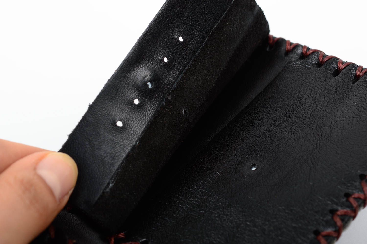 Leather unisex wallet stylish handmade accessory designer unusual wallet photo 3
