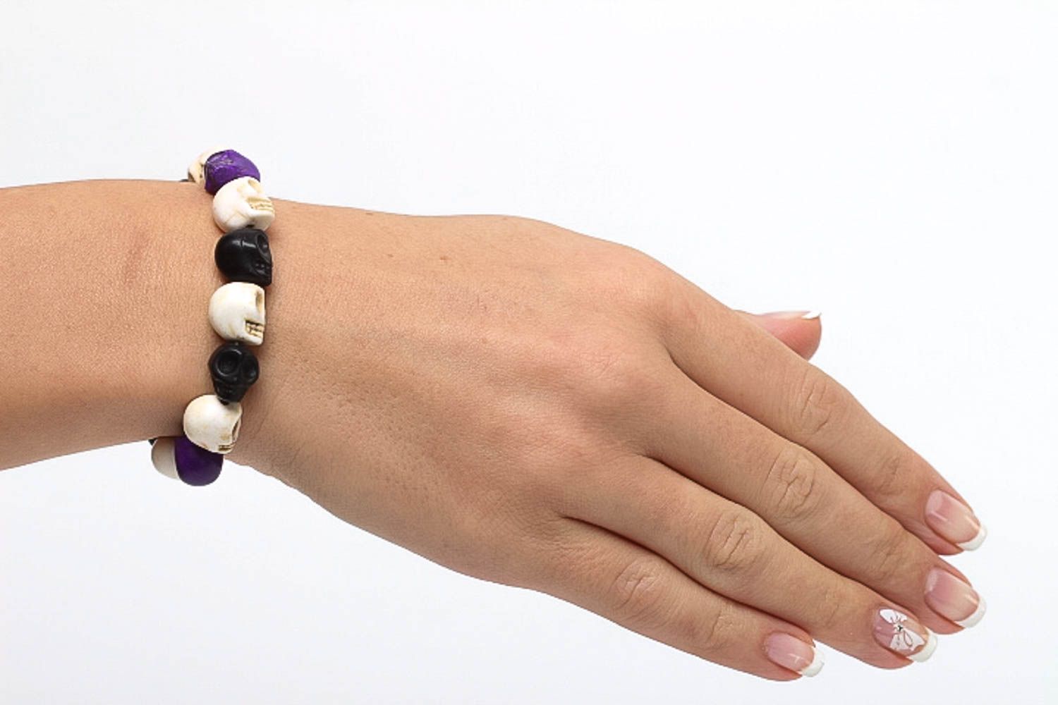 Handmade skull bracelet fashion jewelry present for girls beaded jewelry photo 5