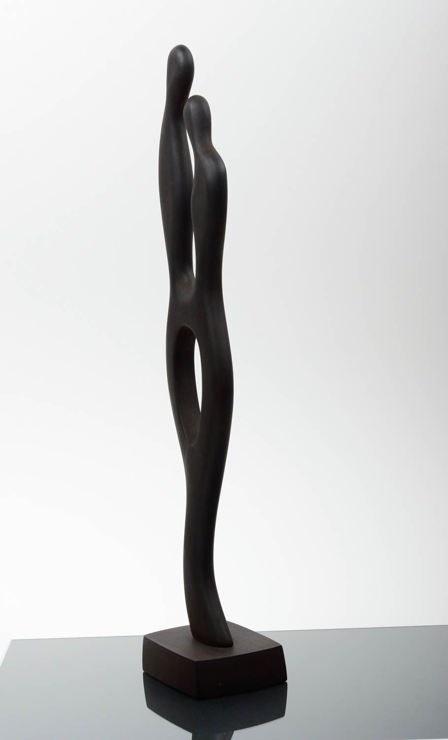 Фигурка из дерева для декора ручной работы черная влюбленная пара подарок фото 2