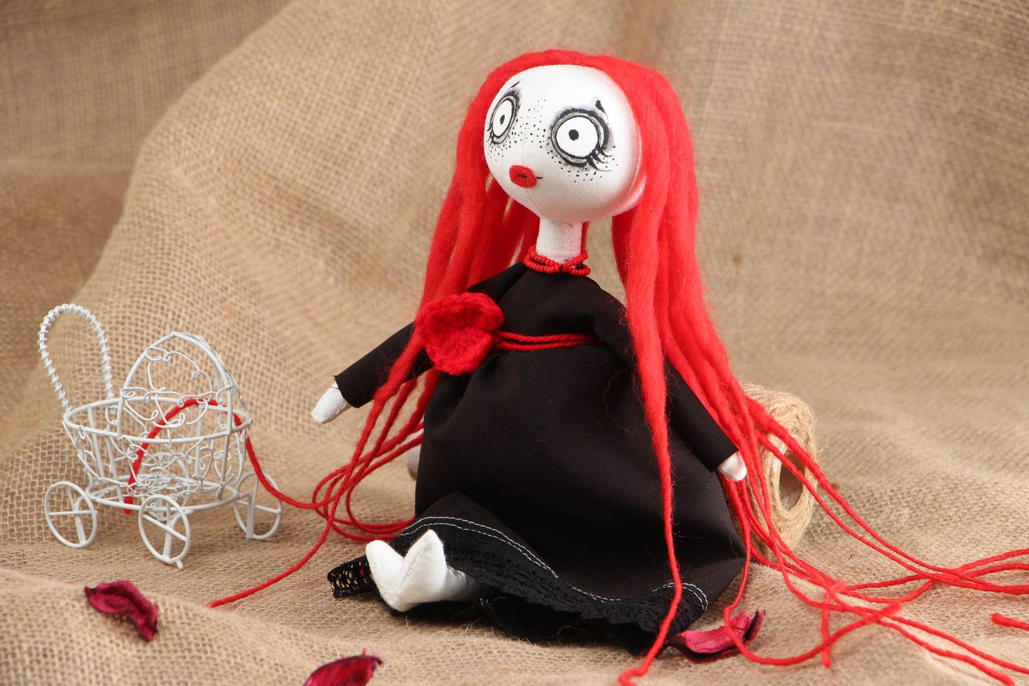 Handmade designer fabric doll photo 5